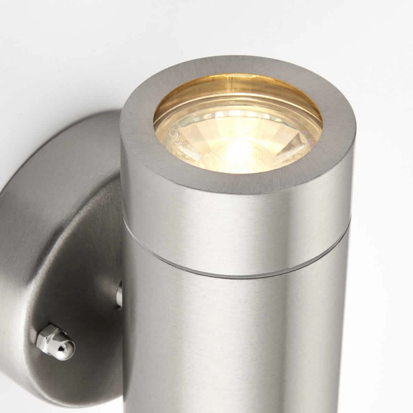 Zewnętrzny kinkiet góra-dół Palin 13802 Saxby IP44 srebrny