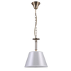 Antyczna LAMPA wisząca SOLANA PND-28366-1 Italux abażurowa OPRAWA zwis na łańcuchu brąz biały