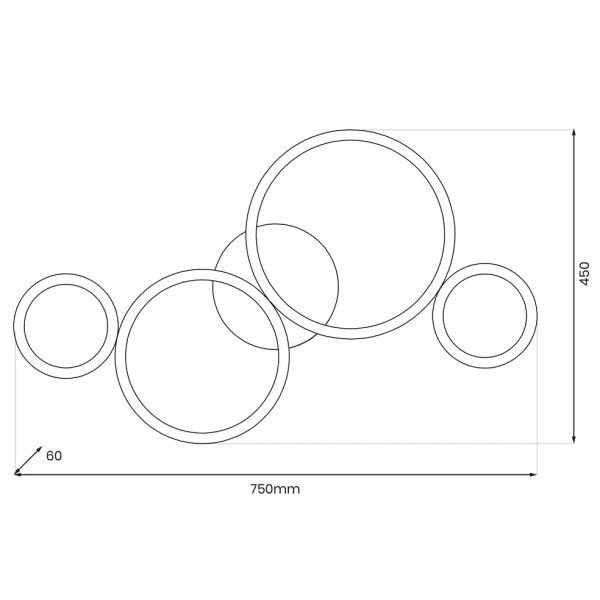 Lampa sufitowa pierścienie UNIVERSE ML1047 30W 4000K do salonu czarna