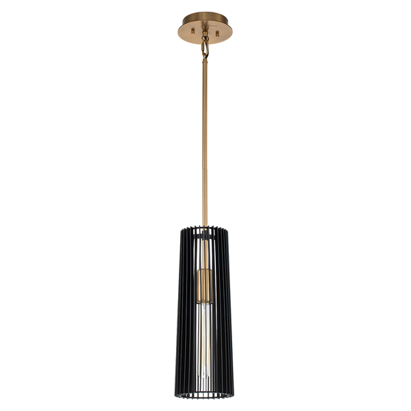 Wisząca lampa tuba QN-LINARA-P-BK metalowa czarna mosiądz