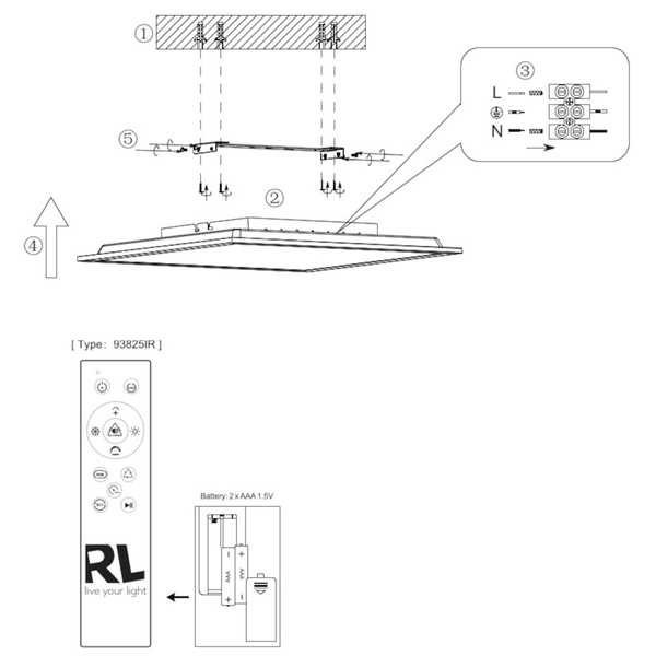 Kwadratowa lampa sufitowa Beta R67664532 LED 18W 2700-6500K czarny