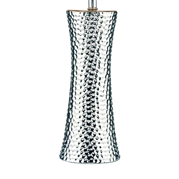 Ceramiczna lampa stołowa Bokara BOK4232-X  jedwabny abażur srebrny