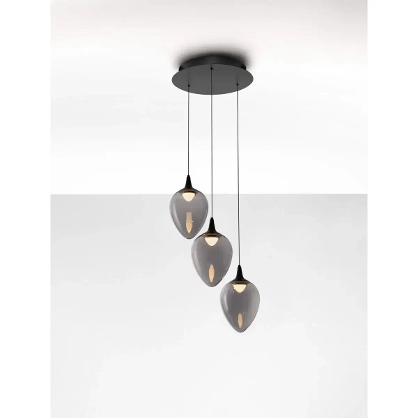 Potrójna lampa wisząca VAZENDO LE45116 LED 18W 3000K szary czarny
