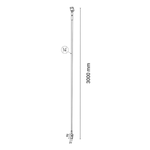 Minimalistyczna lampa sufitowo ścienna Surika 6020 Shilo LED 27W 3000K 300 cm metal czarna