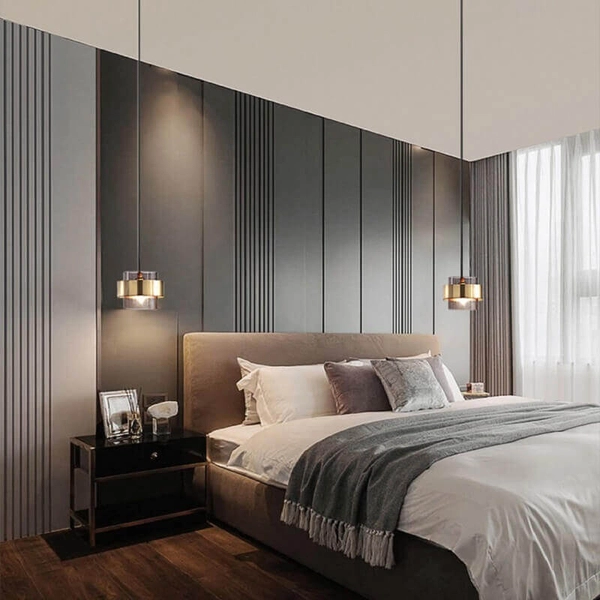 Wisząca lampa loftowa CGBANDBRASS hol mosiądz przydymiona