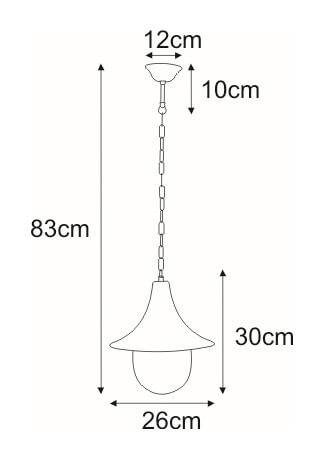 Zewnętrzna lampa wisząca Boston K-8126 łańcuchowa IP44 czarna złota