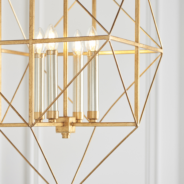 Świecznikowy żyrandol L&-180228 Light& geometryczny złoty