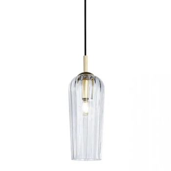 Szklana lampa wisząca 22119 do jadalni nad stół przezroczysta złoty