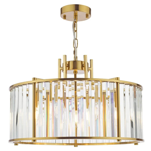 Żyrandol glamour Kiran KIR0535 kryształowy nad stół crystals mosiądz