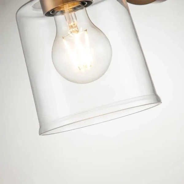 Ścienna lampa szklana Aivian KL-AIVIAN1-WBR industrialna mosiądz