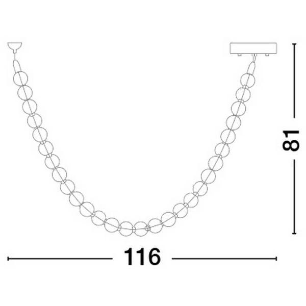 Lampa zwisająca MOCA LE44208 LED 48W 3000K pearl bubbles biała złota