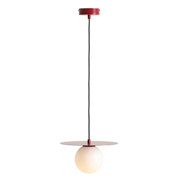 Lampa wisząca kula Loop 1125G15_S Aldex do salonu czerwona biała