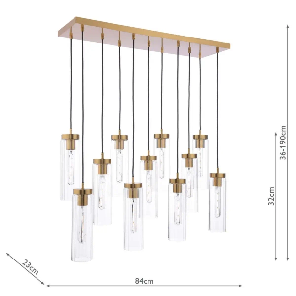 Wisząca lampa nad wyspę Jodelle JOD4863 szklana do kuchni polerowany brąz