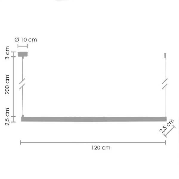 Zwisająca lampa BEAM ST-8960-L120 black LED 13W 3000K nad wyspę czarna