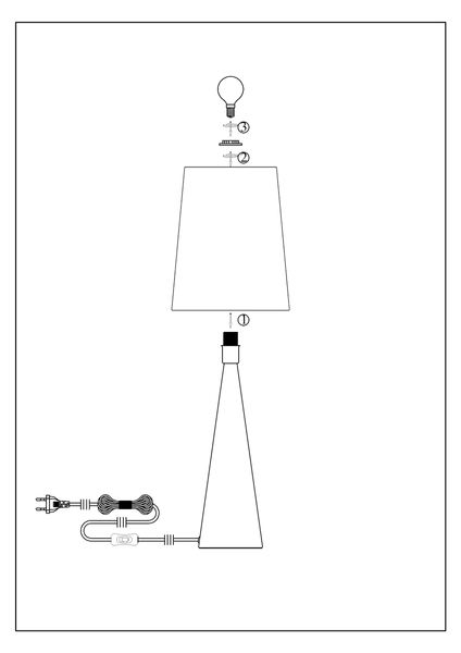Lampa na biurko Conus 108624 Markslojd klosz materiałowy nikiel