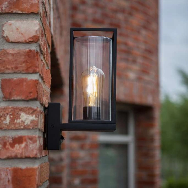 Elewacyjna LAMPA zewnętrzna FLAIR 5288802012 Lutec ścienna OPRAWA ogrodowa outdoor IP44 czarna przezroczysta