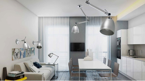 Metalowa lampa ścienna Zyta AZ2490 Azzardo do przedpokoju aluminium