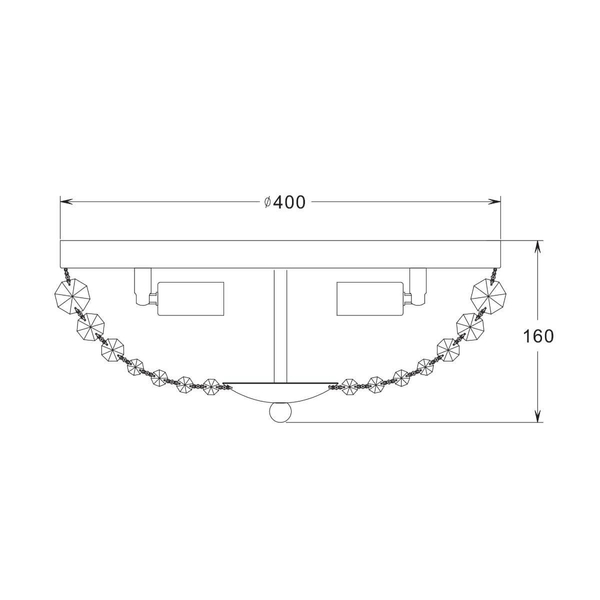 Sufitowa lampa glamour Cosi RLX94775-3 salonowa crystals srebrna
