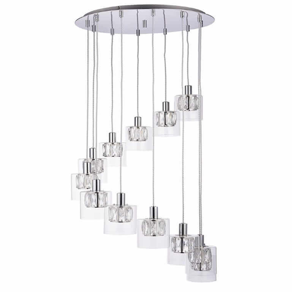 Sypialniana lampa wisząca Verina 76518 Endon transparentny chrom
