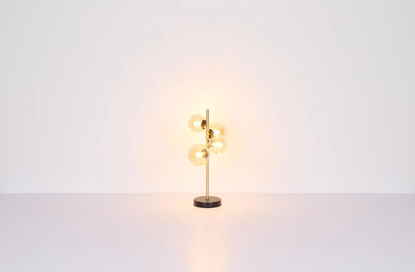 Stojąca lampa Riha 56135-4T LED 3,5W 3000K stołowa czarna bursztynowa