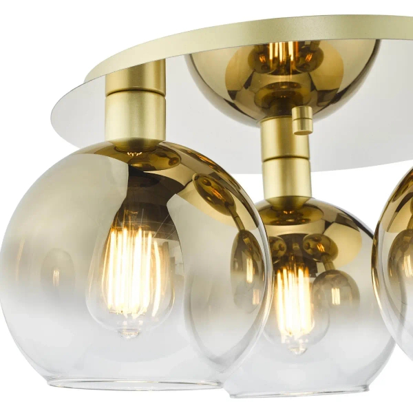 Sufitowa lampa na przedpokój Lycia LYC5335 szklana kule złoty