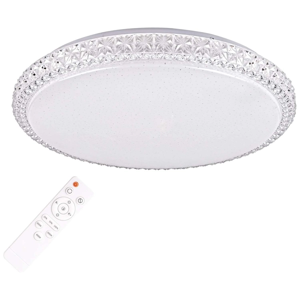 Plafon LAMPA sufitowa IRINA 310750 Polux okrągła OPRAWA glamour LED 24W 2700-6500K z efektem gwiazd biały