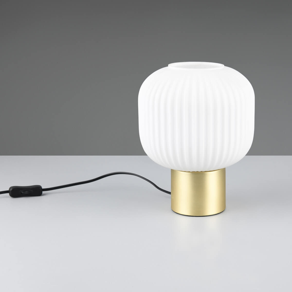 Stołowa lampka nocna DIVA 519800108 bańka kula do salonu złoty biały czarny