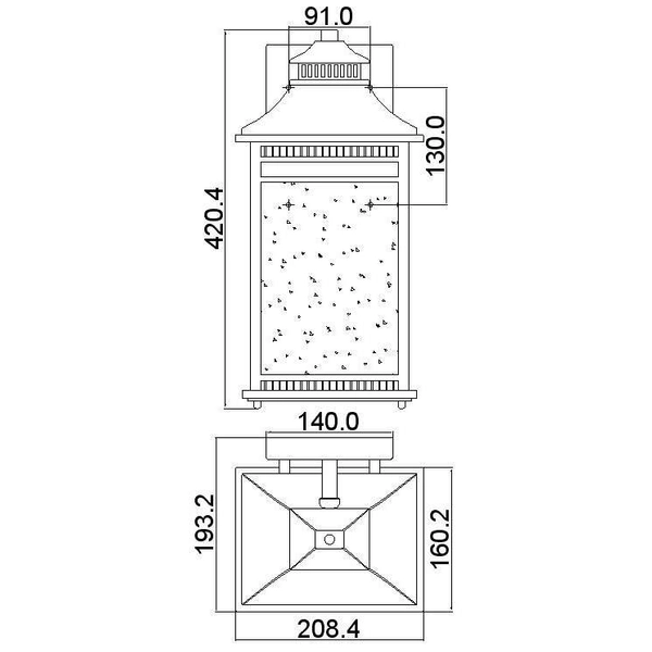 Zewnętrzna LAMPA elewacyjna Livingston QZ-LIVINGSTON2-L Elstead QUOIZEL ścienna OPRAWA ogrodowa latarenka IP44 brąz przezroczysta