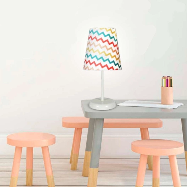Stołowa lampka RIVER 41-63021 do pokoju dziecięcego abażurowa multikolor