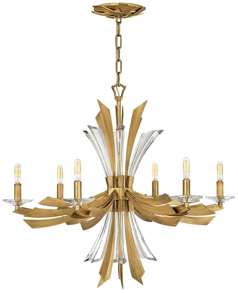Żyrandol dekoracyjny wiszący QN-VIDA6 kryształy złoty