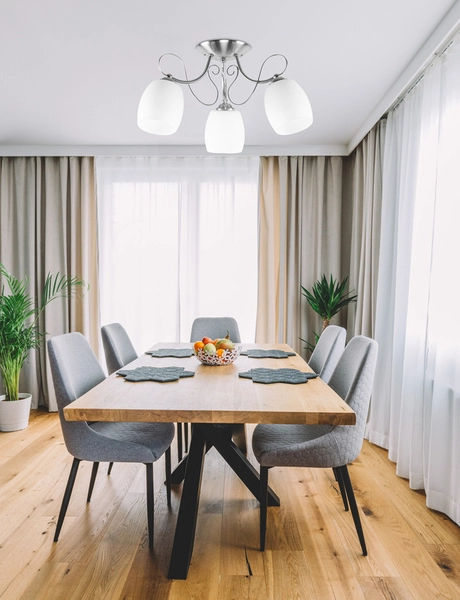 Potrójna sufitowa lampa Amba 33-78025 do jadalni szklana biała chrom