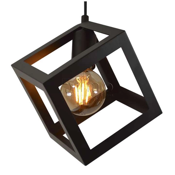 Industrialna LAMPA wisząca SWEDEN 305510 Polux metalowa OPRAWA zwis kostka cube czarna