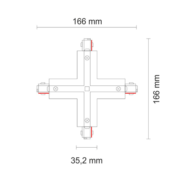 Łącznik krzyżowy szynoprzewodu X Connector 8116 Shilo 3-fazowy biały