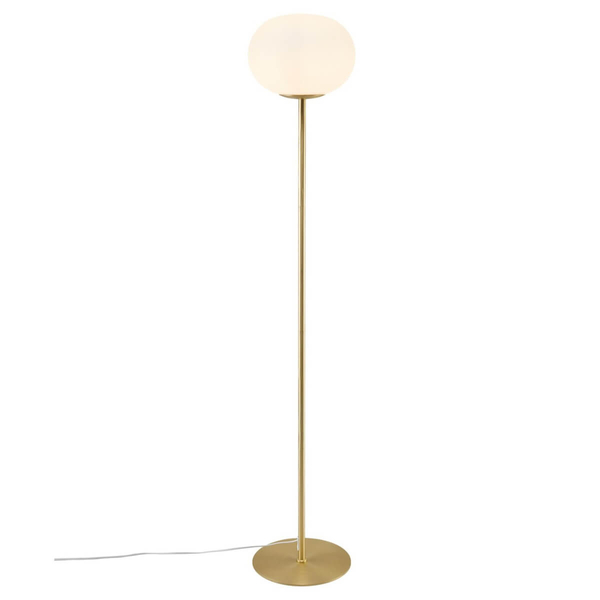 Podłogowa lampa Alton 2010514001 szklana kula do salonu mosiądz