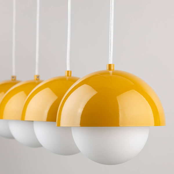 Lampa wisząca na belce Bono 10267 kuchenna bubbles biała żółta
