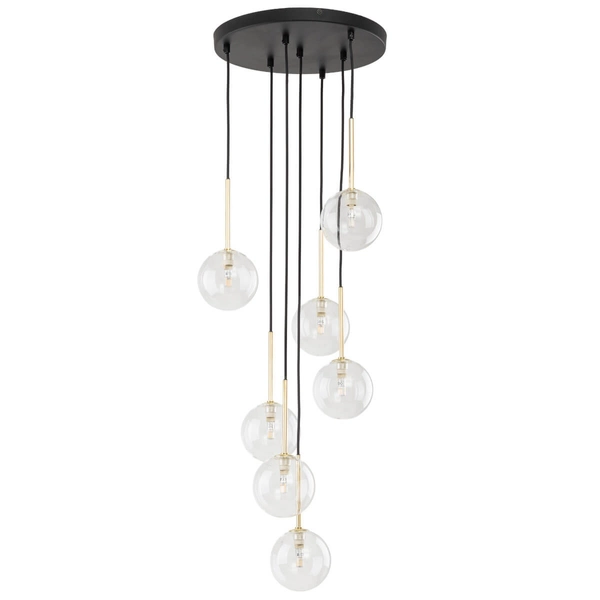 Zwisowa lampa Nilos 5362 kaskada balls bombki przezroczysta złota