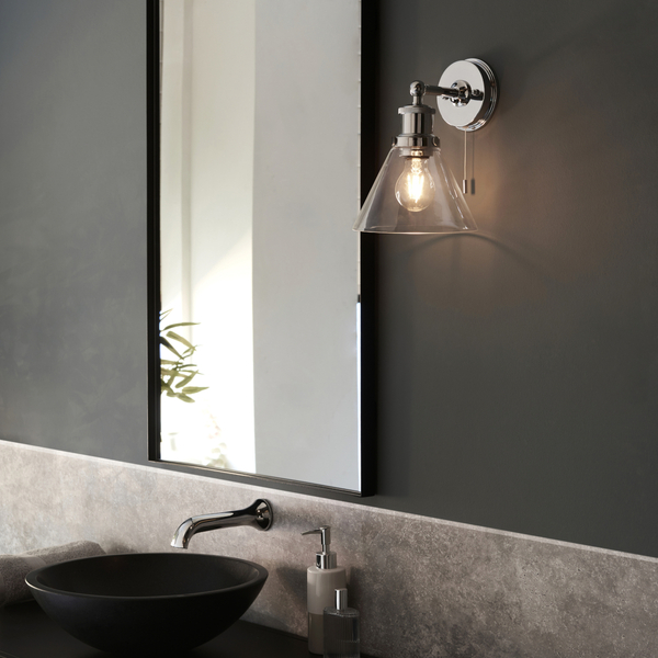 Loftowa lampa ścienna L&-195513 Light& stożkowy klosz IP44 chrom