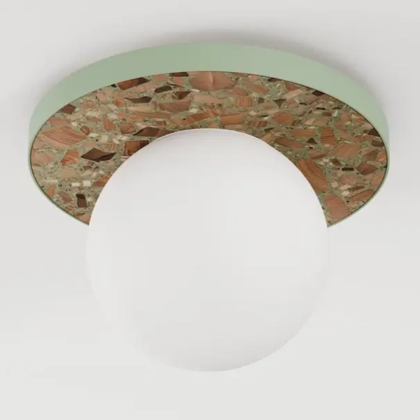 Lampa sufitowa do jadalni LEGRA 31406113 lastrykowa IP44 szałwiowa biała