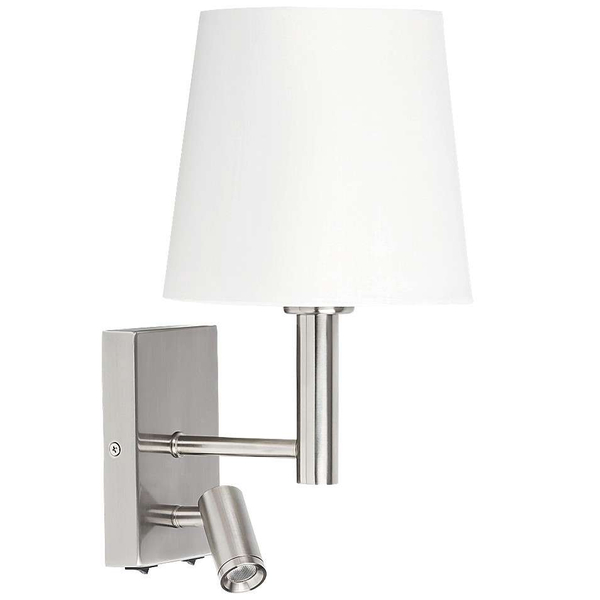 Kinkiet LAMPA ścienna HARVEY 6539 Rabalux abażurowa OPRAWA regulowany reflektorek LED 3W 2800K tuba do czytania satyna