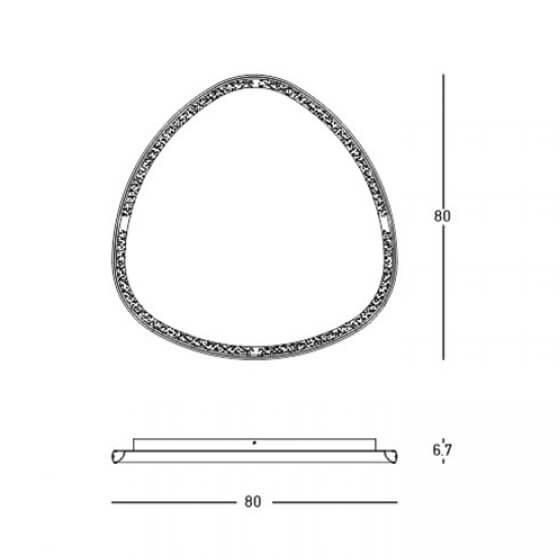Ledowy sufitowy plafon 23090 LED 39W 3000K do przedpokoju czarny