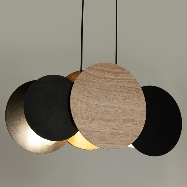Zwisająca lampa do kuchni Tola 41093 Sigma okręgi beżowa czarna