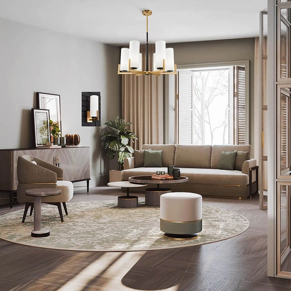 Żyrandol wiszący Fortano MOD089PL-06BS tuby białe mosiądz