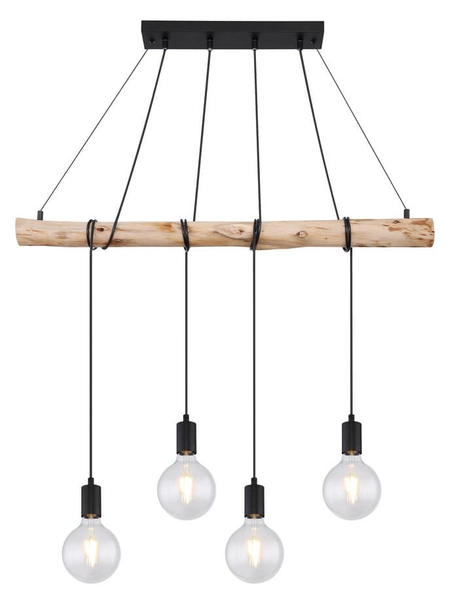 Wisząca lampa Auston 15439-4 kuchenna nad wyspę drewno