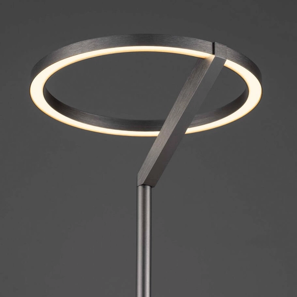 Biurkowa lampa stołowa ZUDANEZ LE44770 LED 16W 3000K ring szara