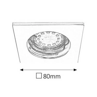 Oczka metalowe zestaw 3 sztuki LITE 1053 kwadratowe IP44 chrom
