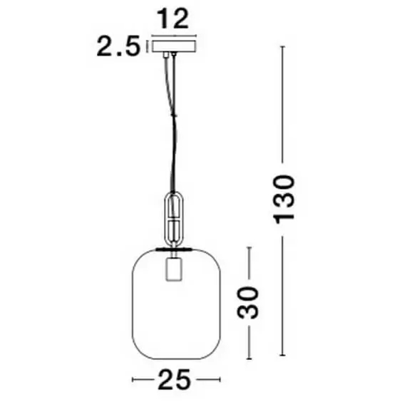 Loftowa lampa wisząca Urena LE41816 szklana czarna przydymiona outlet