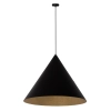 Minimalistyczna zwisająca lampa VESUVIO 41040 stożkowa czarny złoty
