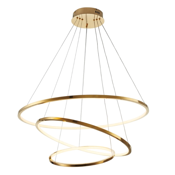 Zwisowa lampa salonowa Circle Slim ST-10112P-3 LED 53W 3000K okrągła złota