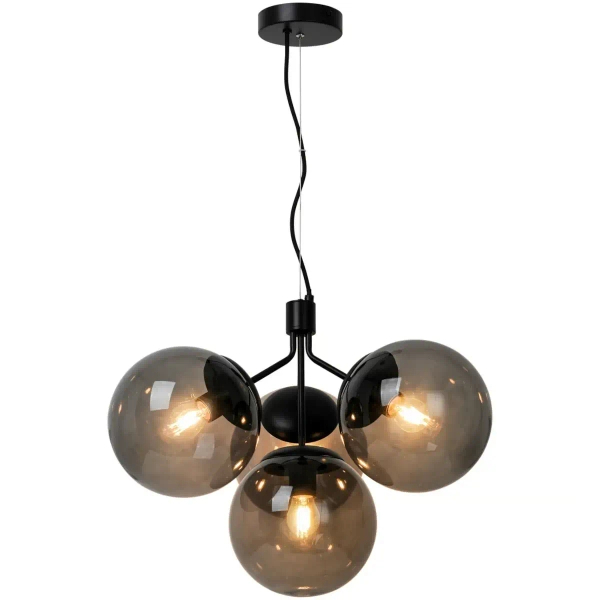 Molekułowa lampa wisząca do salonu IVONA 2112153003 czarny przydymiony