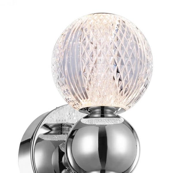 Ścienny kinkiet kulisty Oter WL-83728-4W-3K-CH Italux LED 4W 3000K chrom przezroczysty
